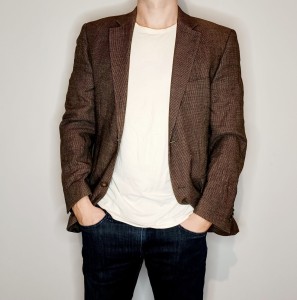 Wełniana melanżowa marynarka 