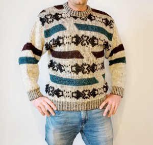 Wełniany sweter vintage handmade 