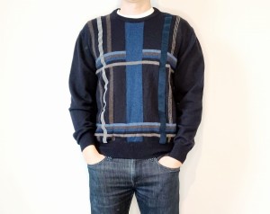 Wełniany vintage sweter w paski