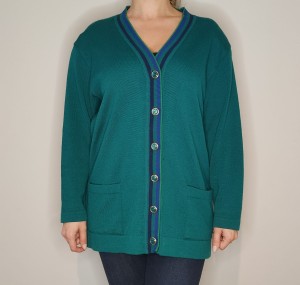 Zapinany sweter vintage z wełną