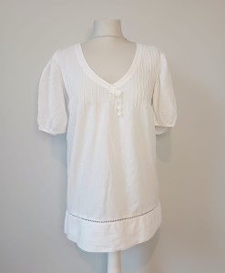 Bawełniana bluzka z bufiastymi rękawami OUI