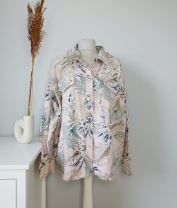 Jeansowa kurtka/ katana w liście palmowe