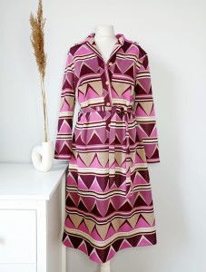 Wzorzysta maxi sukienka vintage