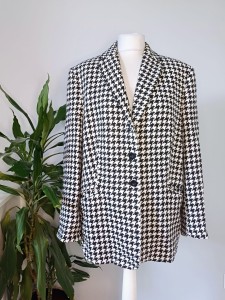 Żakiet w pepitkę z wełną