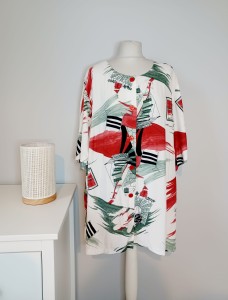 Vintage wzorzysta bluzka oversize