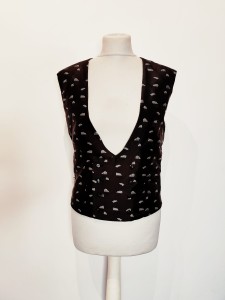 Dwurzędowa połyskująca kamizelka vintage